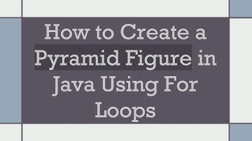 How to Create a Pyramid Figure in Java Using For Loops