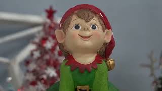 Light‑Up Christmas Elf Sitting on Bauble | Premium Holiday Decor Collection