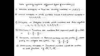 MATHS different types of numbers