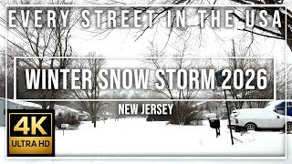 Winter Snow and Ice Storm 2026 Vineland New Jersey 4K Ultra HD Relaxing Music