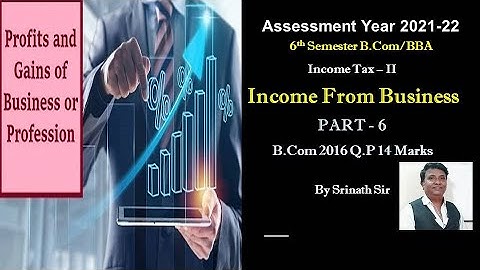 Income From Business (A.Y 2021-22) in Kannada PART 6 - B.Com 2016 Question Paper By Srinath Sir