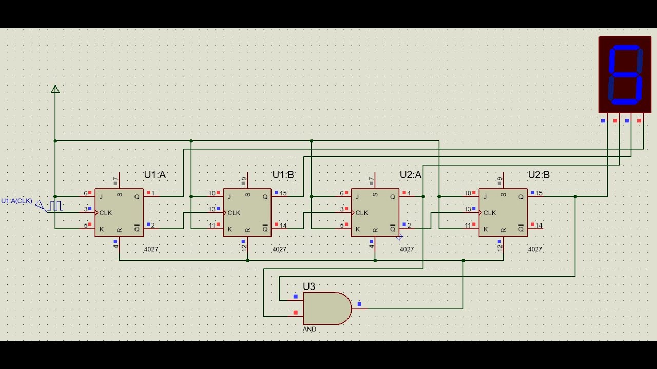 Simulation d’un Compteur asynchrone Modulo 12 (0 à 11) sur ISIS de Proteus