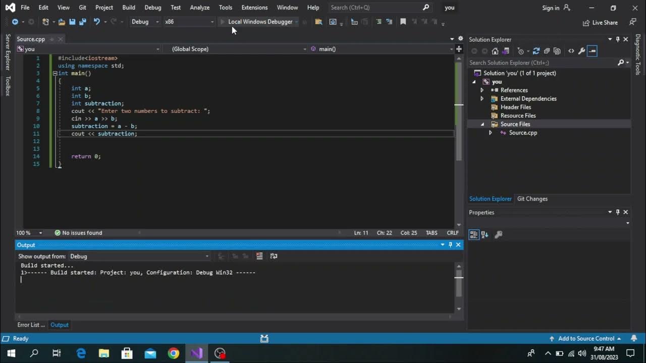 "Simple C++ Program: Subtraction of Two Numbers Tutorial" - YouTube