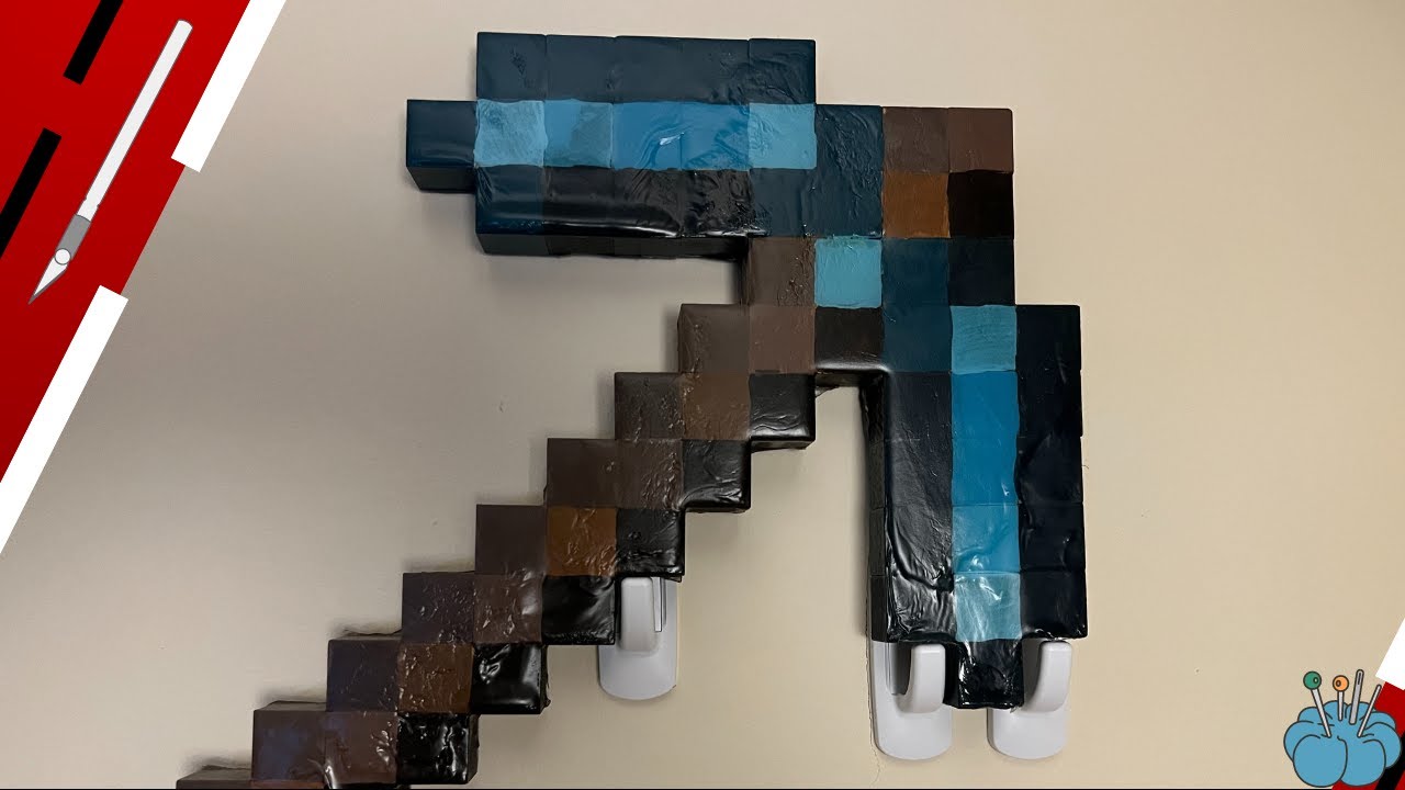 How to Make a Minecraft Pick Axe from Wood Blocks - YouTube