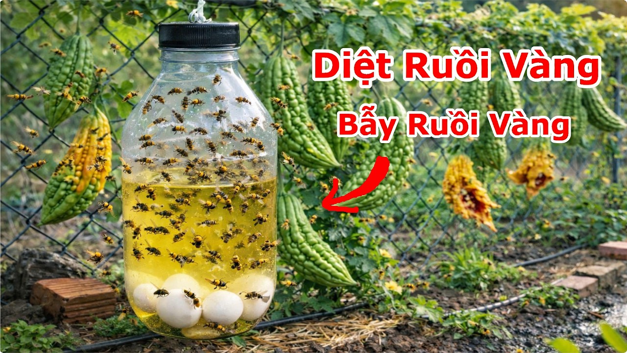 Cách Diệt Ruồi Vàng Phá Hoại Cây Ăn Trái Cây / Mẹo Đuổi Ruồi Vàng Ra Khỏi Vườn Rau . Bẫy Ruồi Vàng