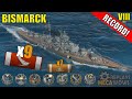 Bismarck 9 kills  184k damage  world of warships gameplay