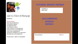 DICAS 3196 WINDEV MOBILE TUTORIAL 14 Lição 4 2 Language The procedures PARTE D