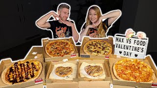 SHE SURPRISED ME! VALENTINE'S DAY PIZZA CHALLENGE! PAPPA JOHNS
