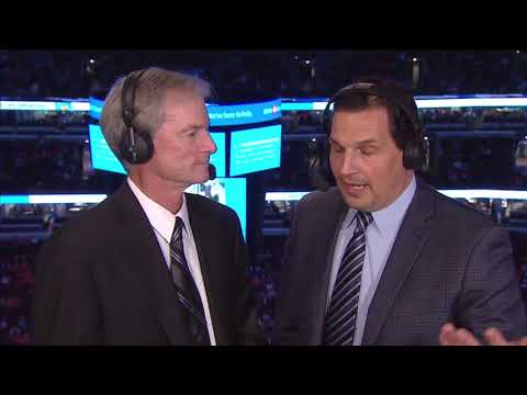 Emotional Pat Foley and Eddie Olczyk  Chicago Blackhawks 1st Int. 10-7-17