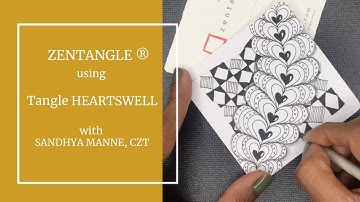 Zenart with Tangle HEARTSWELL, a simple Zentangle Mini Project.