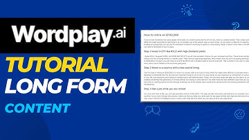 Wordplay AI  - Create New Article Tutorial