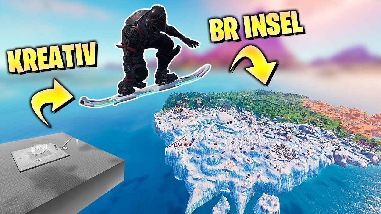Mit DRIFTBOARD die Kreativmodus Insel VERLASSEN in Fortnite - YouTube