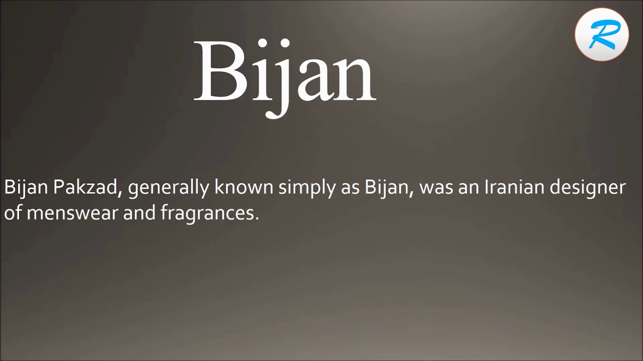 How to pronounce Bijan YouTube