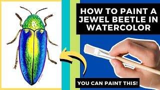 How to paint a beetle in watercolor - Beginner watercolour tutorial