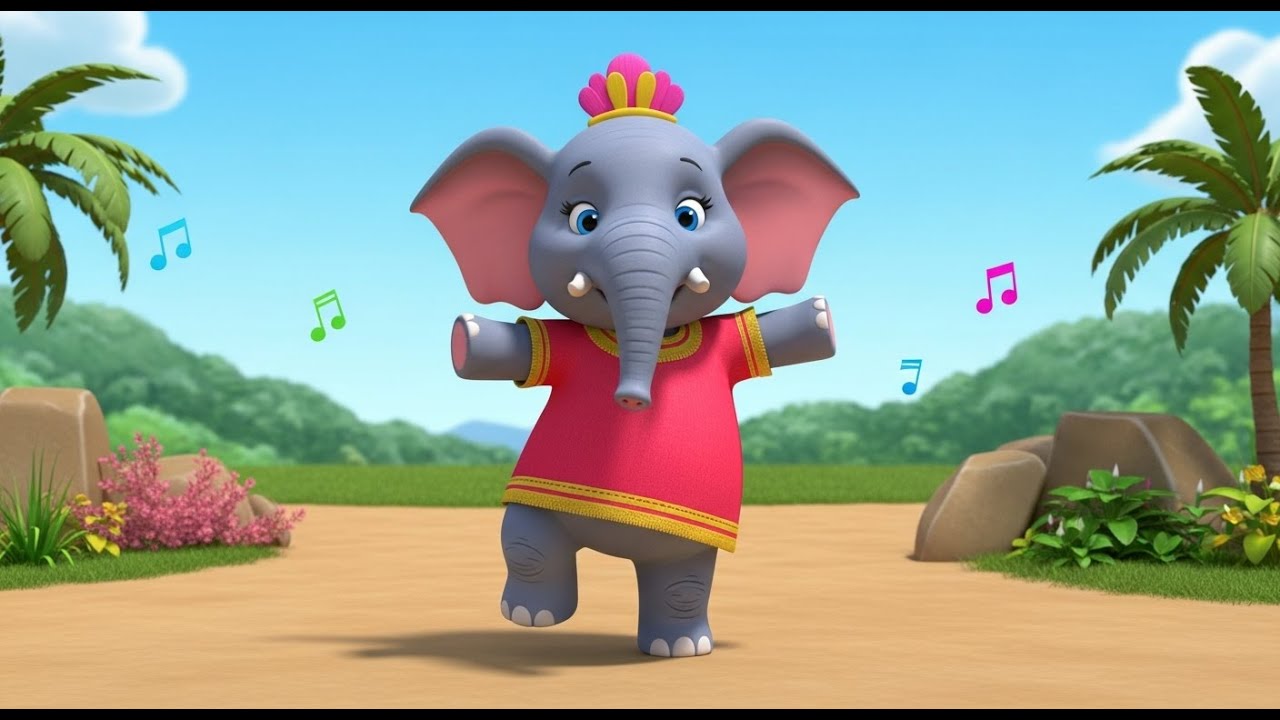 Ellie the Dancing Elephant 🐘 | Fun Jungle Song for Kids | Sing and Dance Adventure