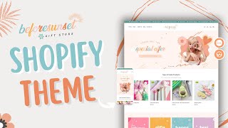 Shopify Theme, Colorful Shopify Template, Shop Website Design, Editable Canva Banners screenshot 3