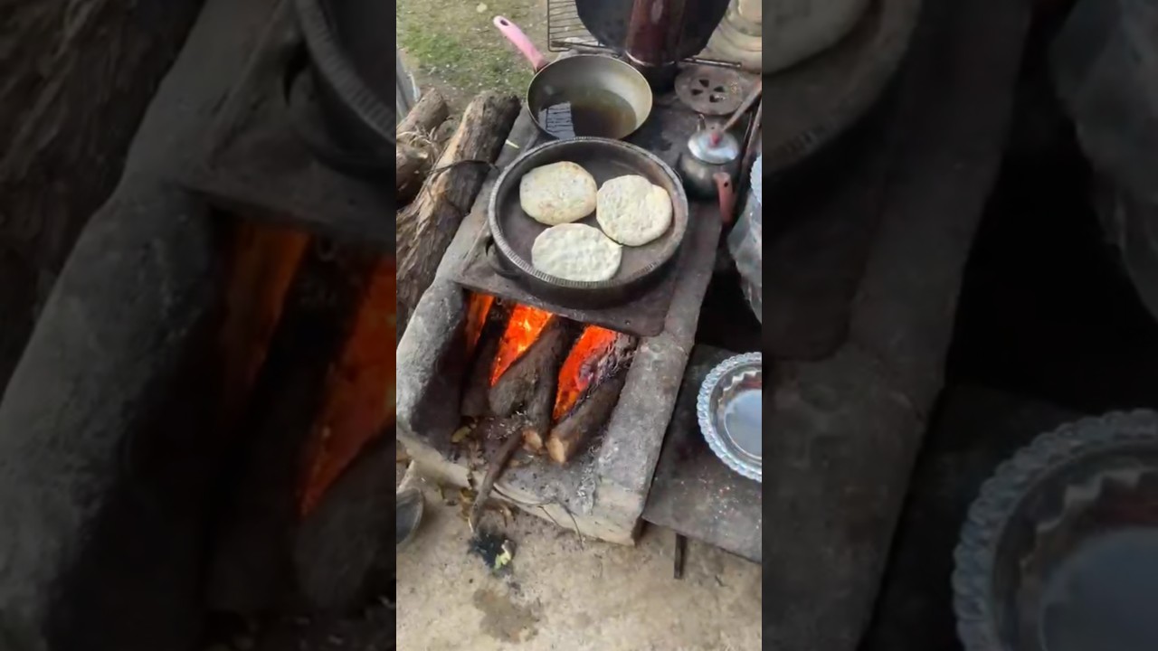 Odun Ateşinde Porsiyonluk Bazlama #köy  #food #yemektarifleri #yemek #doğa #ekmek #börek #hamurişi