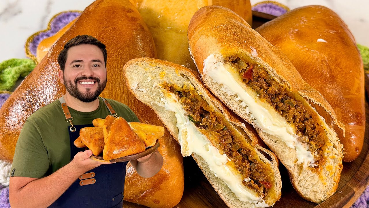 RECEITA FÁCIL DE ESFIRRA DE CARNE COM MASSA CASEIRA FOFINHA! - Gabriel Freitas