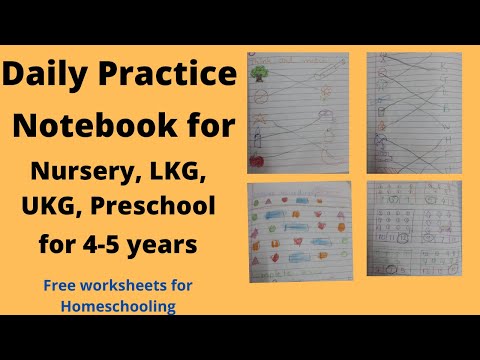 Daily Practice Notebook for 4-5 year old | Activity Sheets for Nursery, LKG, UKG, Preschool