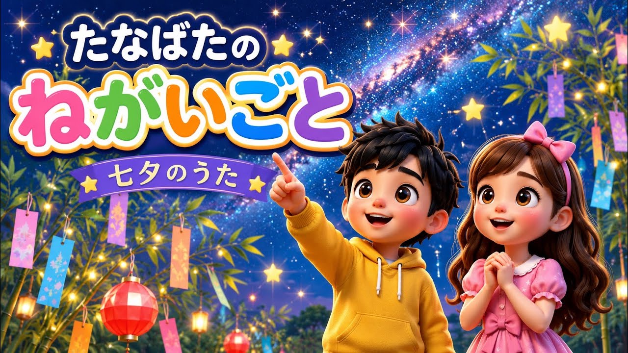 たなばたのねがいごと🎋｜七夕のうた・子どもの歌｜TitiVerse キッズ