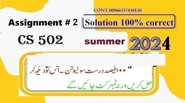 cs 502 assignment 2 solution summer semester 2024|cs502 assignment 2 solution summer semester 2024