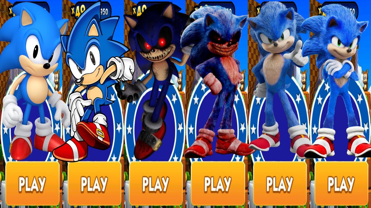 Sonic.EXE vs Movie Sonic vs Classic Sonic in Sonic Dash vs All Battle ...