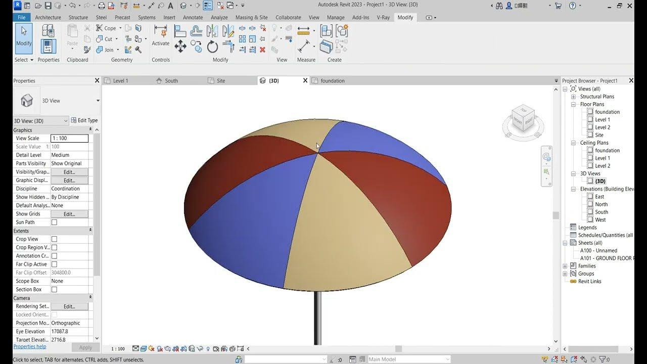 How to create simple Umbrella In Revit 2023 YouTube