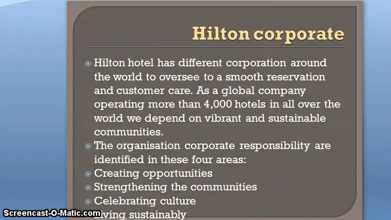 hilton hotel presentation