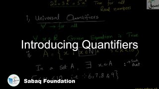 Introducing Quantifiers, Math Lecture | Sabaq.pk