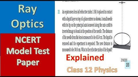 An equiconvex lens (of refractive index 1.50) is placed in contact with a liquid layer on top of a