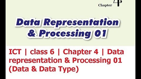 ICT | class 6 | Chapter 4 | Data representation & Processing 01 (Data & Data Type)