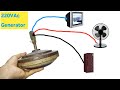 Homemade Magnetic 220V Dynamo generator From Old Calling Fan