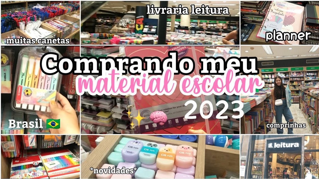 Comprando meu material escolar de 2023- Na livraria leitura ✨🇧🇷