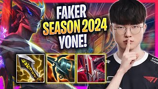 FAKER TRIES YONE IN NEW SEASON 2024! - T1 Faker Plays Yone MID vs Ahri! | Season 2024