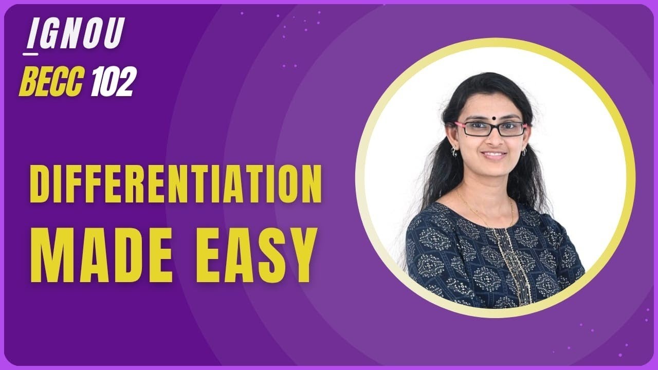 IGNOU BECC 102 | Differentiation Explained |  Mathematical Methods for BA Economics |