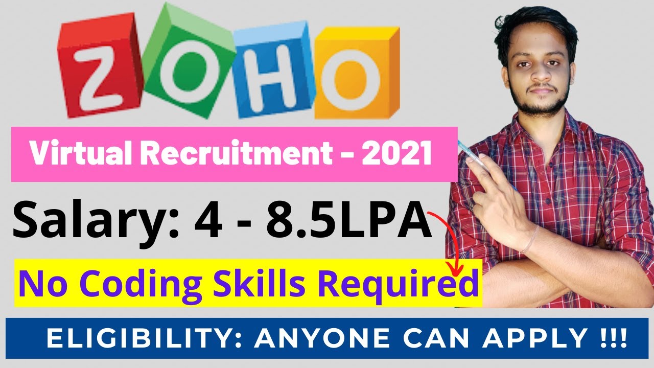 No Coding Skills Required | ZOHO Virtual Off-Campus Drive 2021 | Any ...