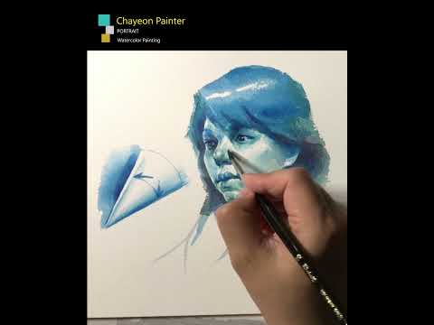 <strong>Watercolor</strong> Portrait <strong>Painting</strong> /인물수채화, 얼굴그리기 #shorts