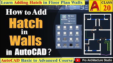 How to Add Hatch in Walls in AutoCAD l Class 20 Urdu/Hindi | Part 6 of 9