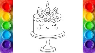 How To Draw Cute Cake🥞🎂🍰🥧For Kids \& Toodlers| Tutorial Menggambar \& Mewarnai Kue Untuk Anak#239