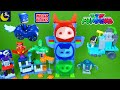 LOTS of PJ MASKS Mega Bloks Toys HQ Set Cat Boy Gekko Cars Toy Unboxing Video for Kids Toddlers!