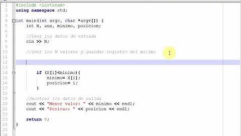Problema 1180 URI Online Judge - Lowest number and position1 sin vector