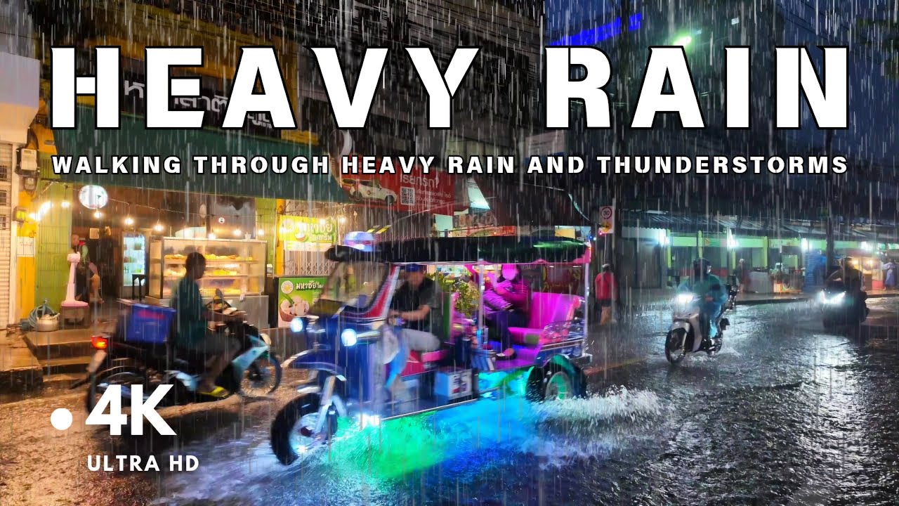 Bangkok, Thailand | thunder | Regnpromenad 4K