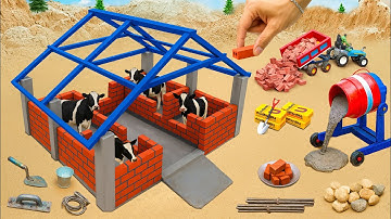 DIY Mini Tractor Builds a 4-Stall Concrete Cow Shed After Lightning Burns It Down | Science Project