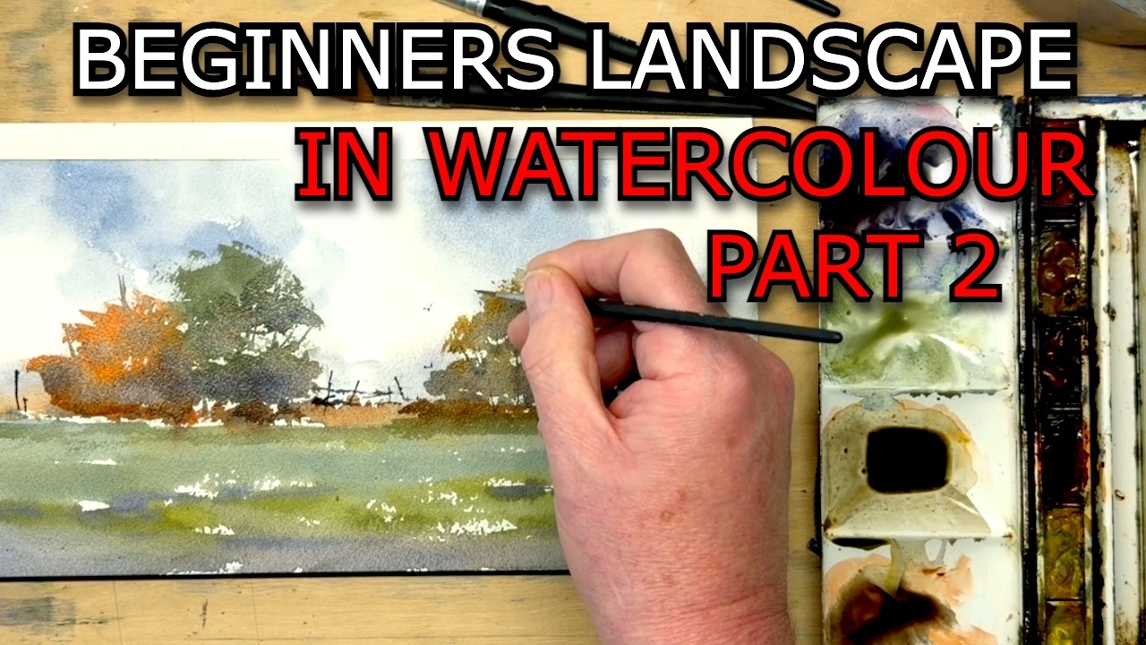 Easy landscape in Watercolour for beginners Part 2 - YouTube