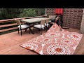 Outdoor Plastic Straw Rug 5x8ft Funny Floral Style Reversible Patio Area Rugs Waterproof Non Sheddin