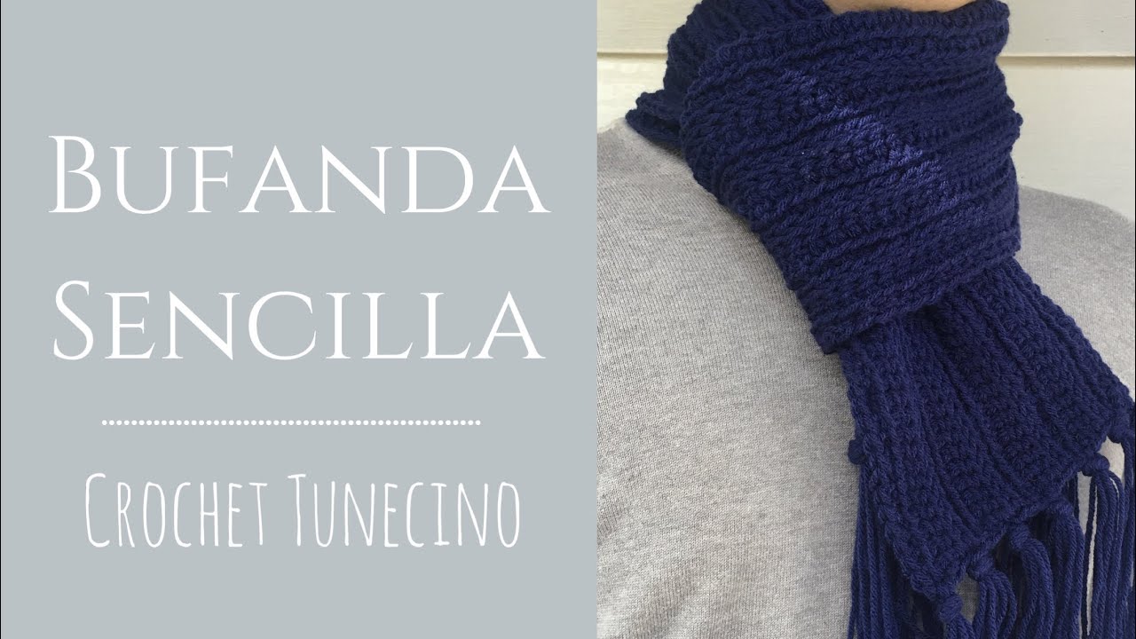 bufanda con punto tunecino