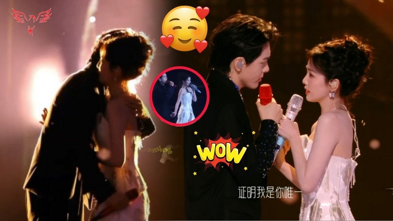 Бай Лу и Цзэн Шуньси обнялись на сцене и держались за руки, исполняя песню «The Only One» 🌟❤️