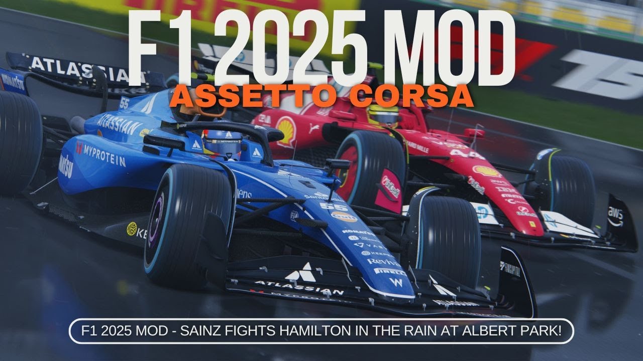 Assetto Corsa Free F1 2025 Mod – Sainz Fights Hamilton in the Rain at Albert Park!