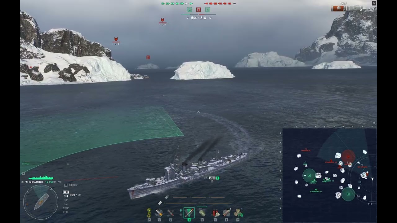 戰艦世界 - 驅逐艦白露 ISLANDS OF ICE