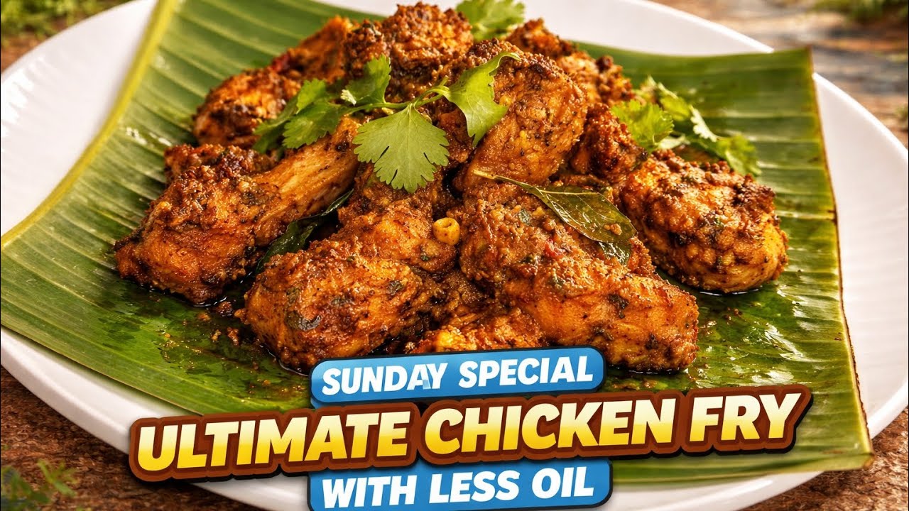 Chicken fry Recipe - with less oil / simple chicken 🍗🧆 